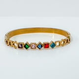 Waterproof Non Tarnish Gold Plate Zircon Bracelet