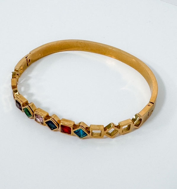 Waterproof Non Tarnish Gold Plate Zircon Bracelet