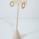 Wavy Wire Flower Gold Hoop Earrings