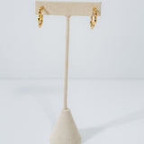 Wavy Wire Flower Gold Hoop Earrings