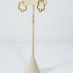 Wavy Wire Flower Gold Hoop Earrings
