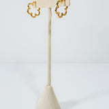 Wavy Wire Flower Gold Hoop Earrings