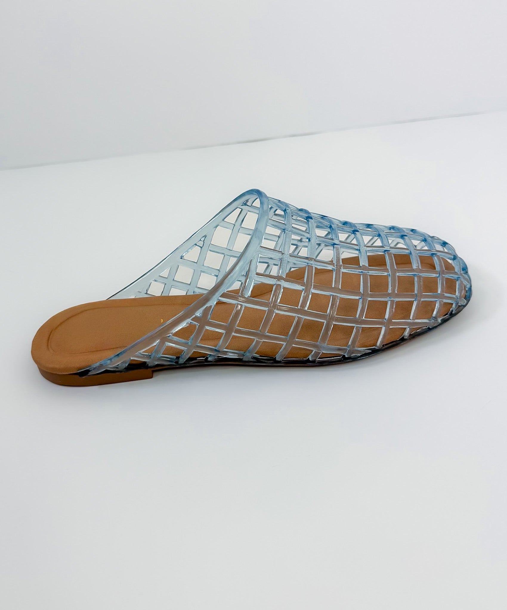 Wayne Pale Blue Lucite Slide Sandal