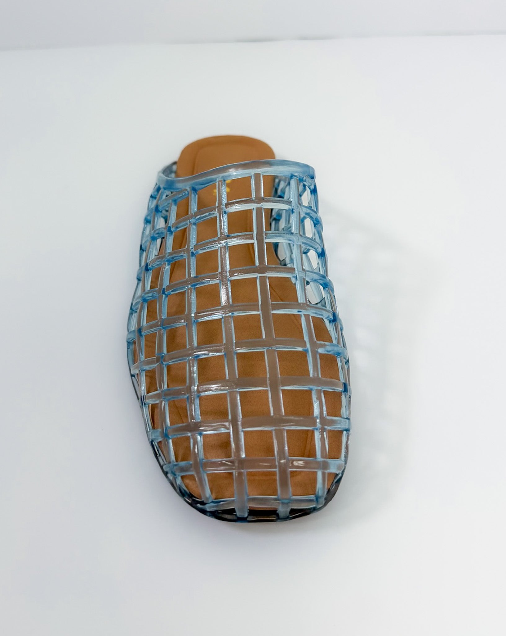 Wayne Pale Blue Lucite Slide Sandal