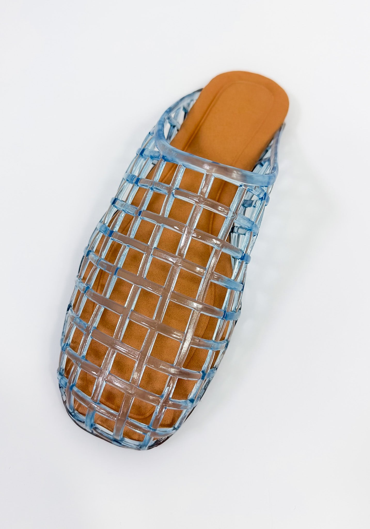 Wayne Pale Blue Lucite Slide Sandal