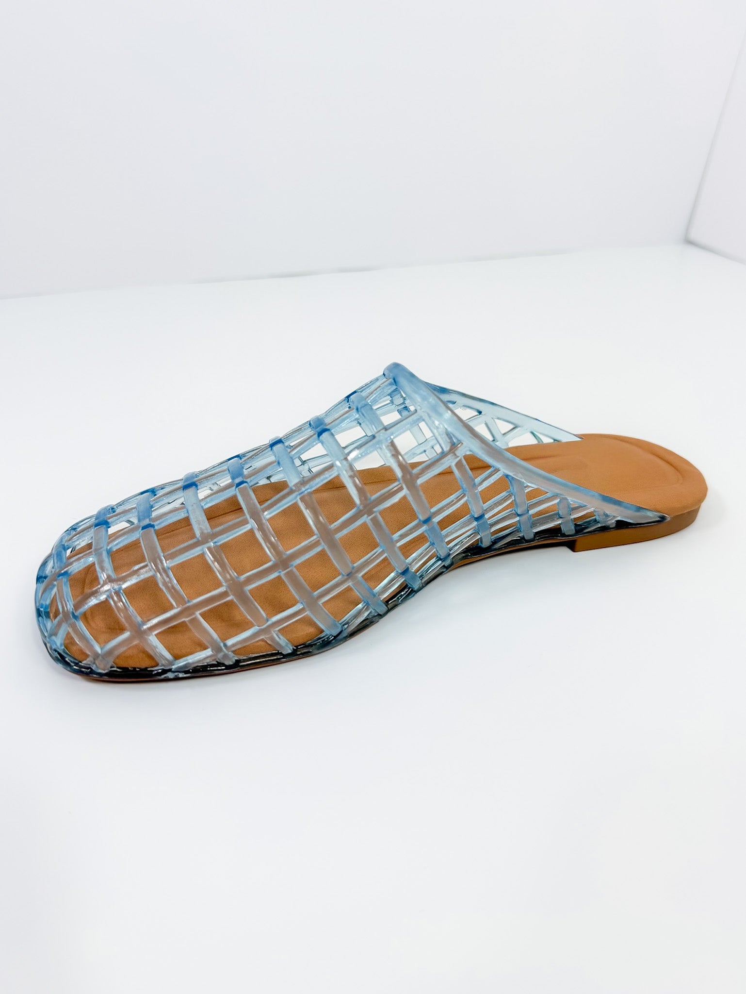 Wayne Pale Blue Lucite Slide Sandal