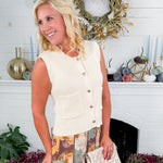 Whipple Ivory Textured Sweater Vest Velvet Heart