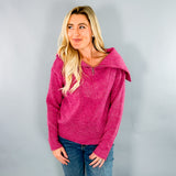 Wiley Pink Quarter Zip Sweater Molly Bracken