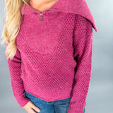 Wiley Pink Quarter Zip Sweater Molly Bracken