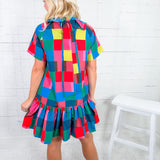 Willa Holiday Check Mini Dress Alden Adair