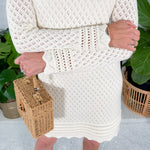 Wilma Cream Pointelle Sweater Mini Dress ABLE