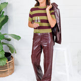 Wilma Wine Pleather Crop Jacket Lucy Paris