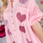 Wilson Heart Rhinestone Pink Mini Dress