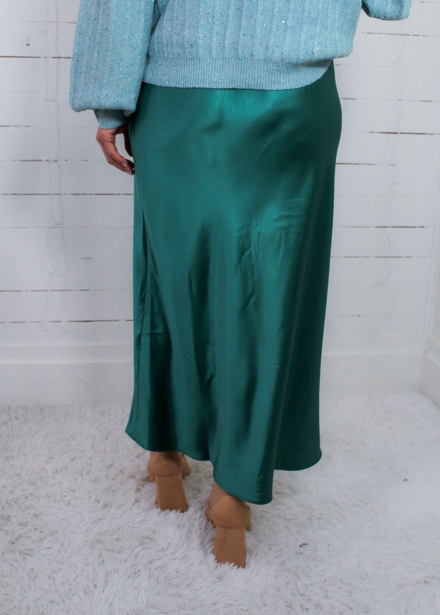 Wilson Moody Green Silky Slip Skirt Wishlist