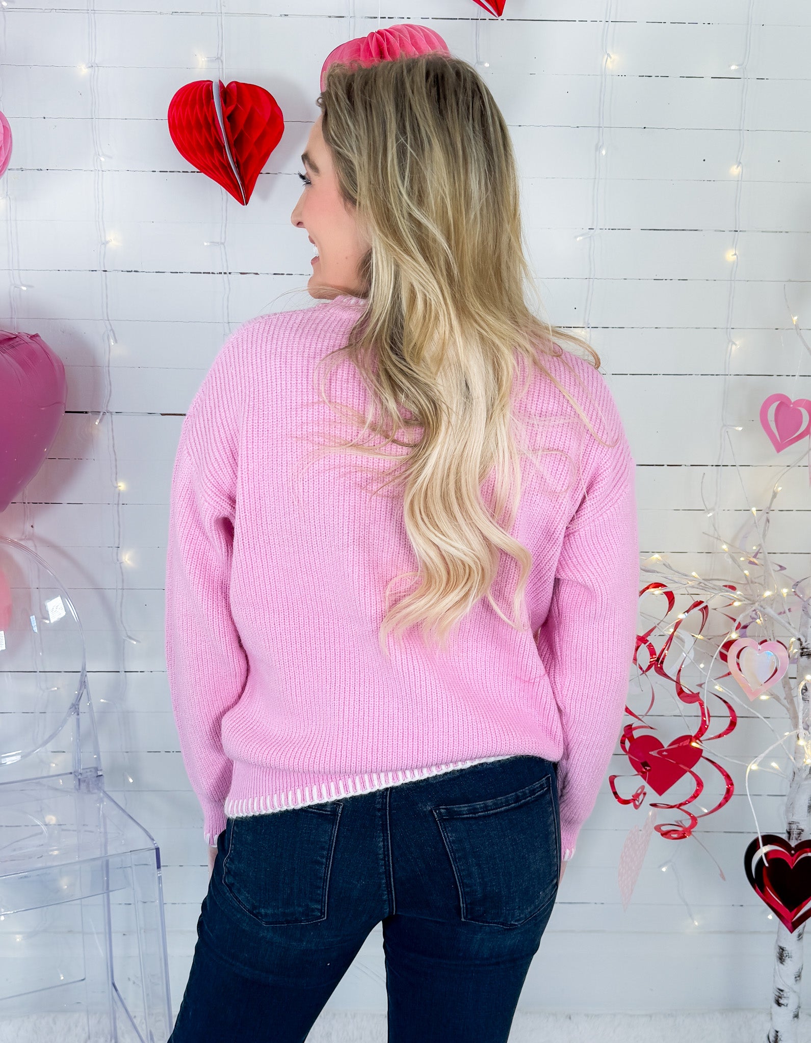 XOXO Pink Heart Sweater