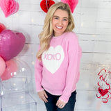 XOXO Pink Heart Sweater