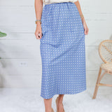 Weaver Cornflower Blue Polka Dot Skirt