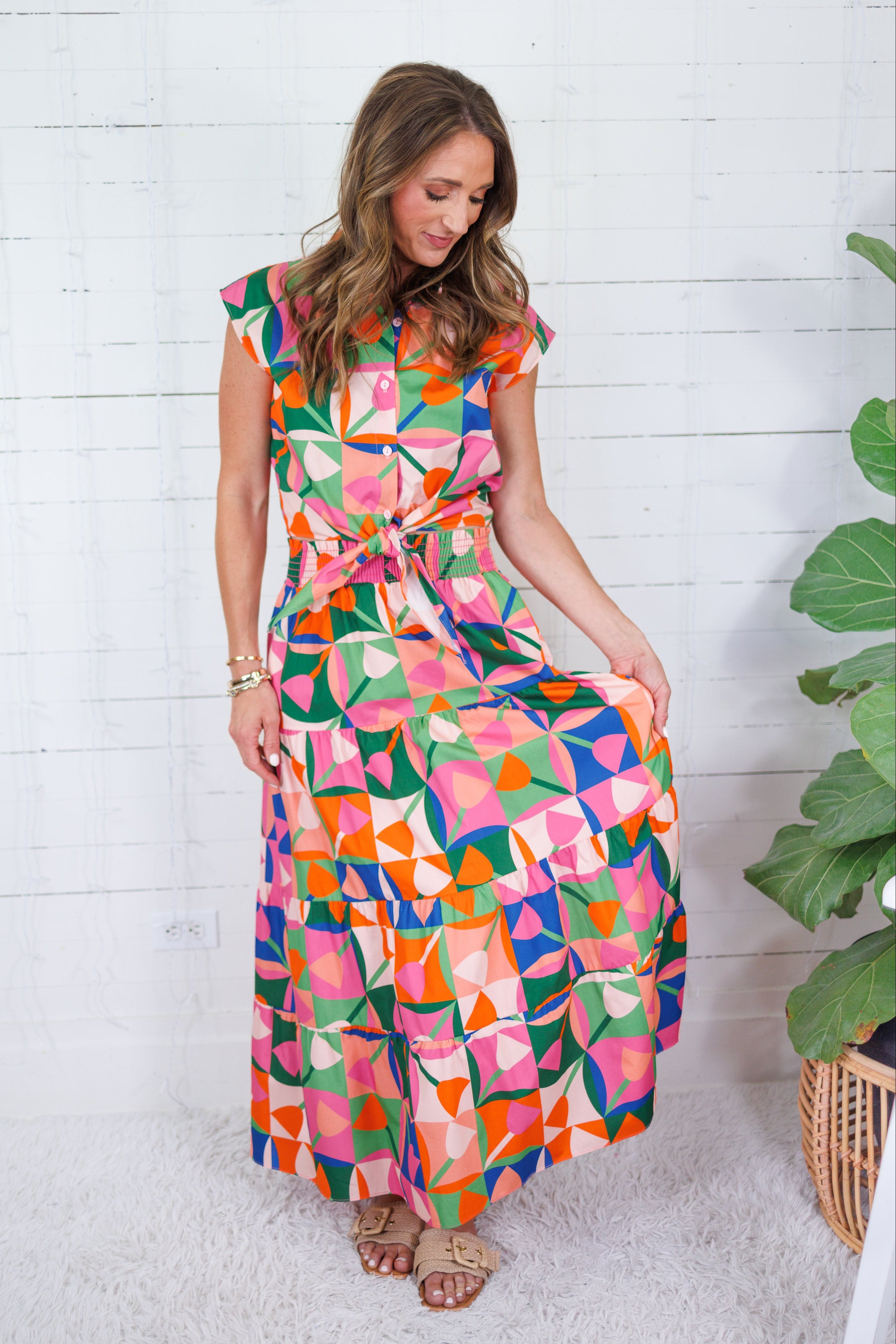 Yasmin Petal Pop Smocked Waist Skirt Adrienne