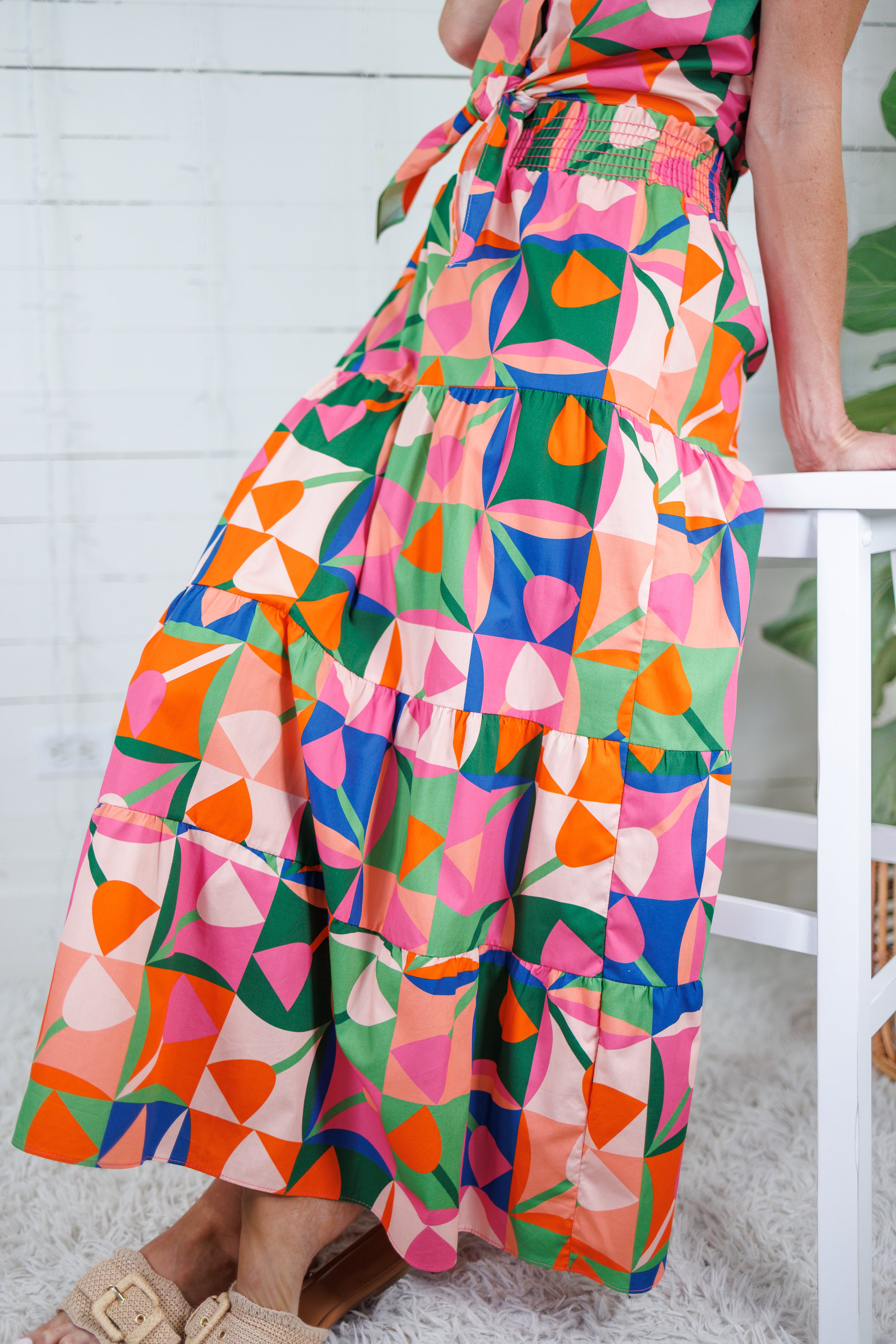 Yasmin Petal Pop Smocked Waist Skirt Adrienne