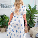 Yila Beth Floral Button Front Maxi Dress