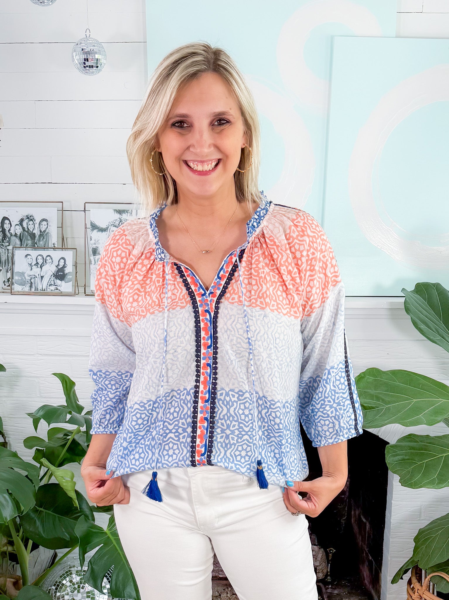 Zante Peach + Blue Top Azure and Indigo