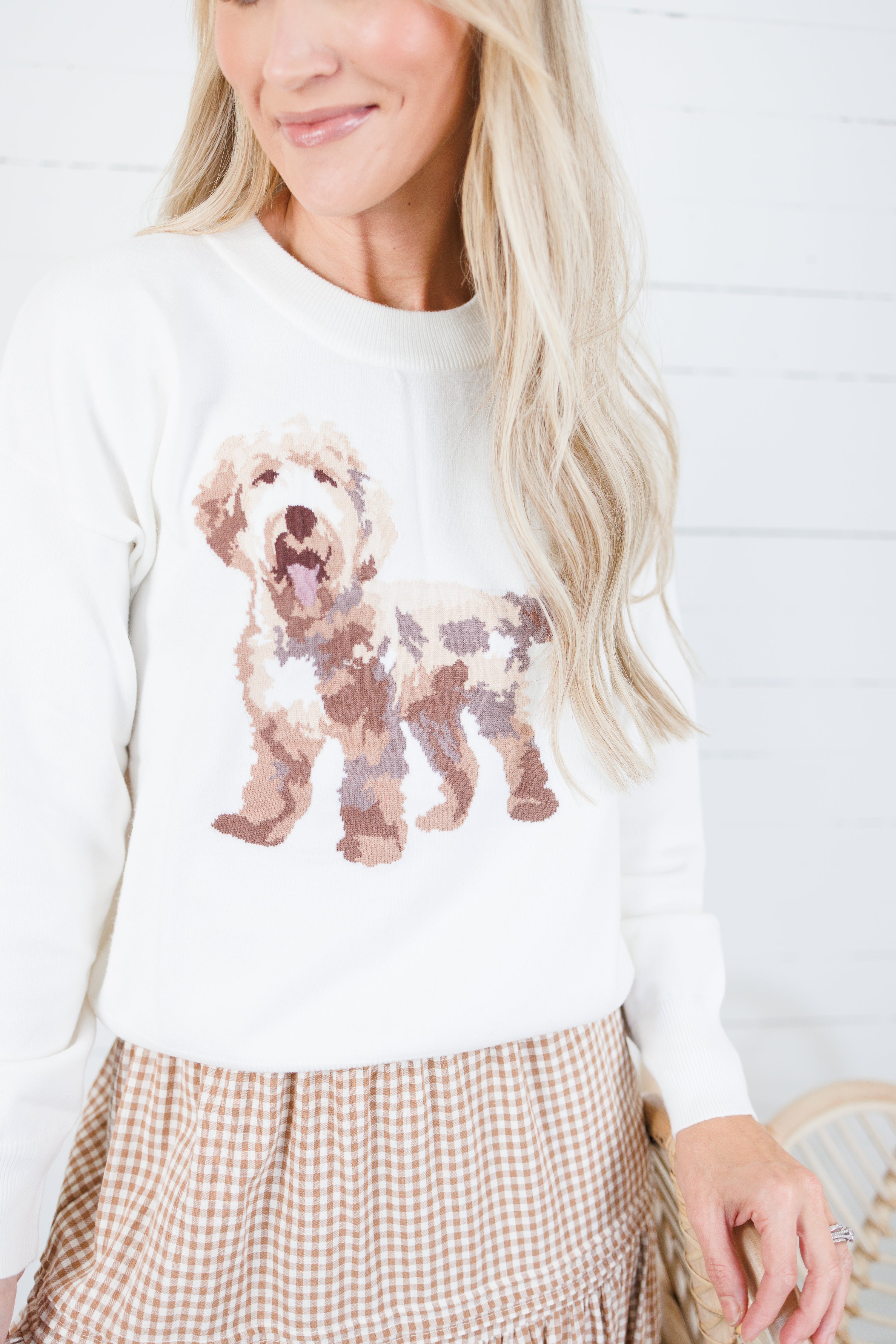 Zoey Doodle Ivory Sweater Le Lis