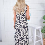 Zula Black + Ecru Animal Midi Dress Compania Fantastica