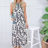 Zula Black + Ecru Animal Midi Dress Compania Fantastica