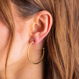 Hoop Earrings - Large - Gold-Plated w/ Pearl Tips - Alexis