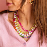 Natalie Multi + Pink Beaded Necklace