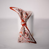 Red Paisley Boho Satin Scarf Bow Knot Headband