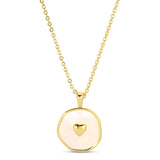 Ivory Shell with Heart Pendant Necklace