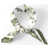 Vintage Olive Green Botanical Print Square Scarf