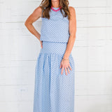 Aaron Sky + Navy Dot Yoke Skirt