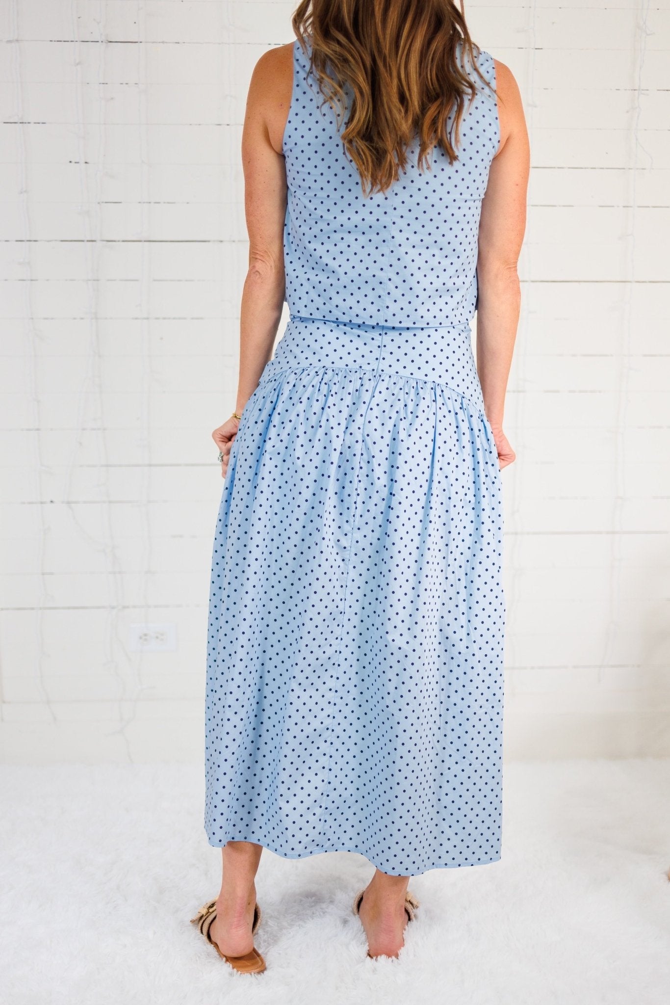 Aaron Sky + Navy Dot Yoke Skirt