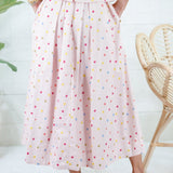 Abby Baby Pink Polka Dot Pleated Skirt Aureum