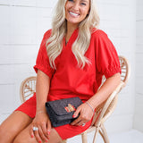 Abby Red Mini Caftan Dress Entro