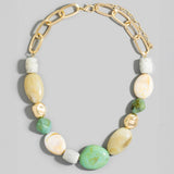 Acrylic + Metallic Chunky Beads Chain Necklace - A3 Accessories - Jewelry - Clover + Bee