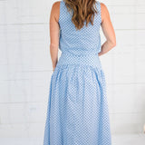 Adelaide Sky + Navy Dot Top