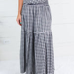 Aerin Black Seersucker Gingham Maxi Skirt Adrienne
