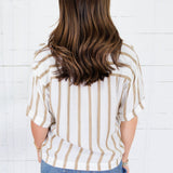 Aida Golden Wheat + Off White Top KUT