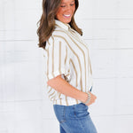 Aida Golden Wheat + Off White Top KUT