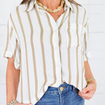 Aida Golden Wheat + Off White Top KUT
