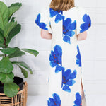 Alexandria Blue Flower Maxi Dress Glam