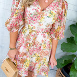 Alexis Floral Belted Mini Dress Lucy Paris