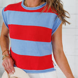 Allegiance Red + Sky Striped Sweater Entro