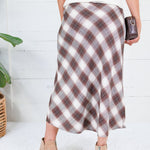 Amanda Brown Plaid A-Line Midi Skirt Be Cool