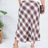 Amanda Brown Plaid A-Line Midi Skirt Be Cool