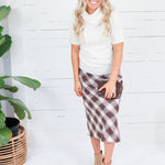Amanda Brown Plaid A-Line Midi Skirt Be Cool