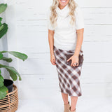 Amanda Brown Plaid A-Line Midi Skirt Be Cool